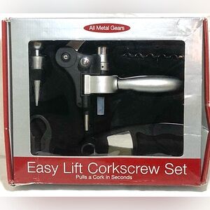 Easy Lift Corkscrew Set with All Metal Gears NIB